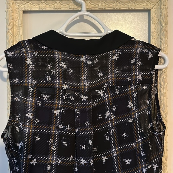 SIMPLY VERA VERA WANG | Black & Navy Multimedia Floral Print Dress with Slip - Picture 14 of 17